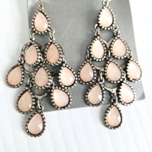 Pink & Silver Chandelier Earrings NWT
